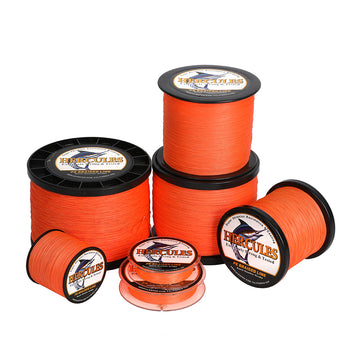 2000M 2187Yds Orange 6lb-100lb HERCULES PE Braid Fishing Line 4 Strands HERCULES